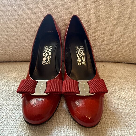 Ferragamo Vera Bow Pump shoes size 6 1/2 - Picture 2 of 5